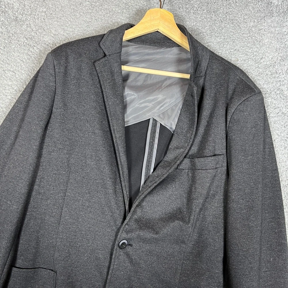 Saks Fifth Avenue Blazer Mens 44 Charcoal Grey Good Unstructured Knit Sport Coat